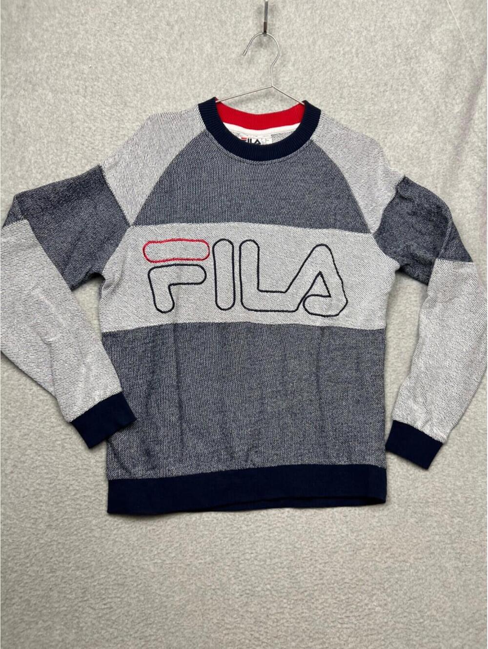 FILA Midweight French Terry Crewneck Long Sleeve Sweatshirt Womens S Y2k 90's